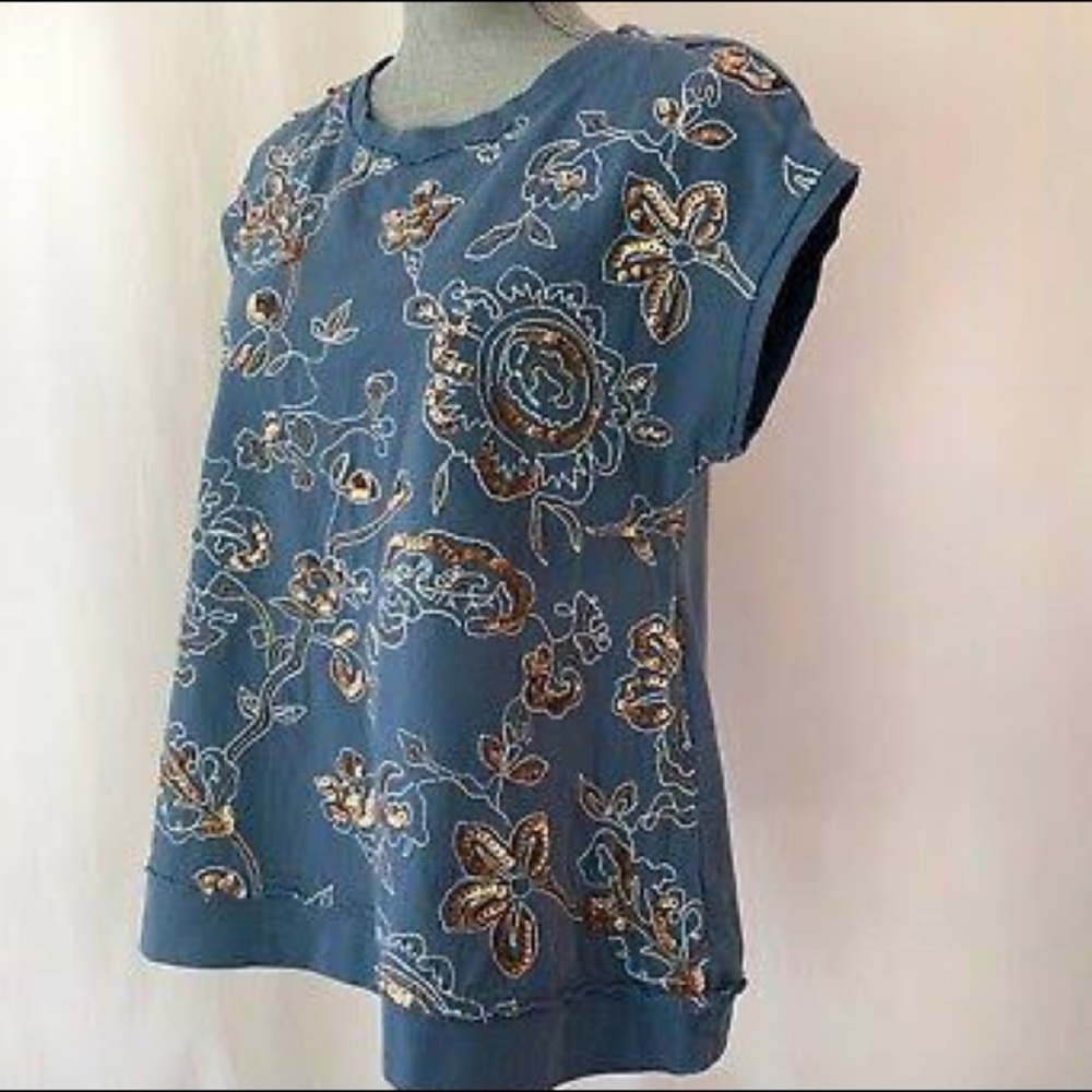 Anthropologie Akemi + Kim Embellished Top